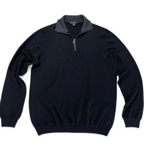 Men’s Gap Extra Fine Merino Wool Black Sweater Size Large